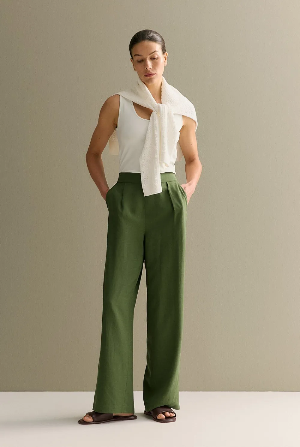 T-shirts & Tops>Trenery Organically Grown Cotton Tank Marshmallow