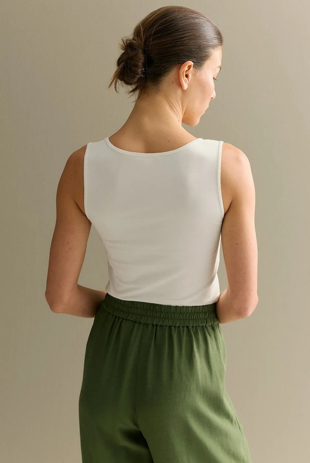 T-shirts & Tops>Trenery Organically Grown Cotton Tank Marshmallow
