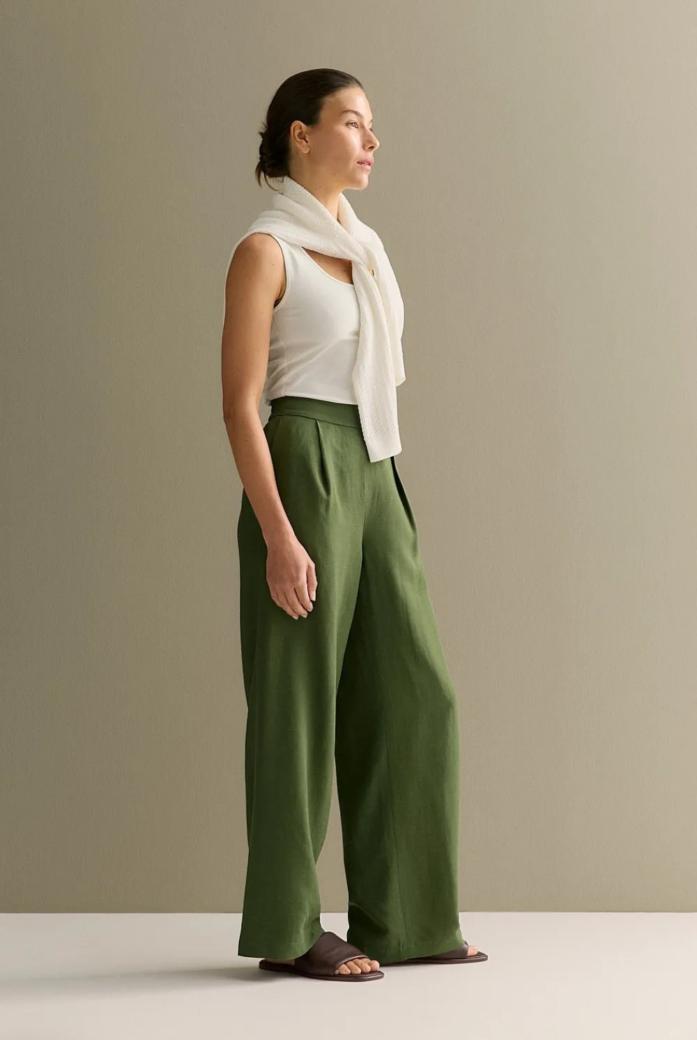 T-shirts & Tops>Trenery Organically Grown Cotton Tank Marshmallow