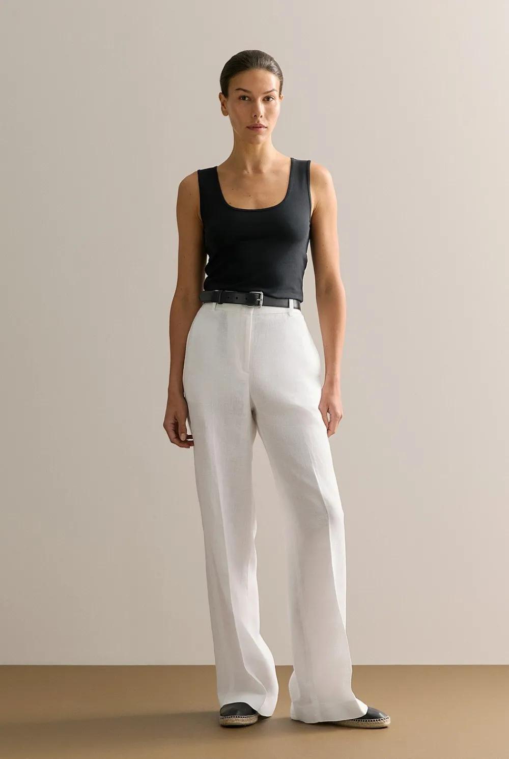 T-shirts & Tops>Trenery Organically Grown Cotton Tank Black