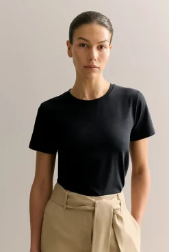 T-shirts & Tops>Trenery Organically Grown Cotton T-Shirt Black
