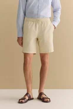 Shorts>Trenery Organically Grown Cotton Twill Pull On Short Chalk