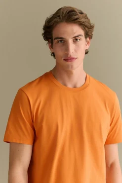 T-shirts|Organic Cotton T-shirts>Trenery Organically Grown Cotton Crew T-shirt RichOrange