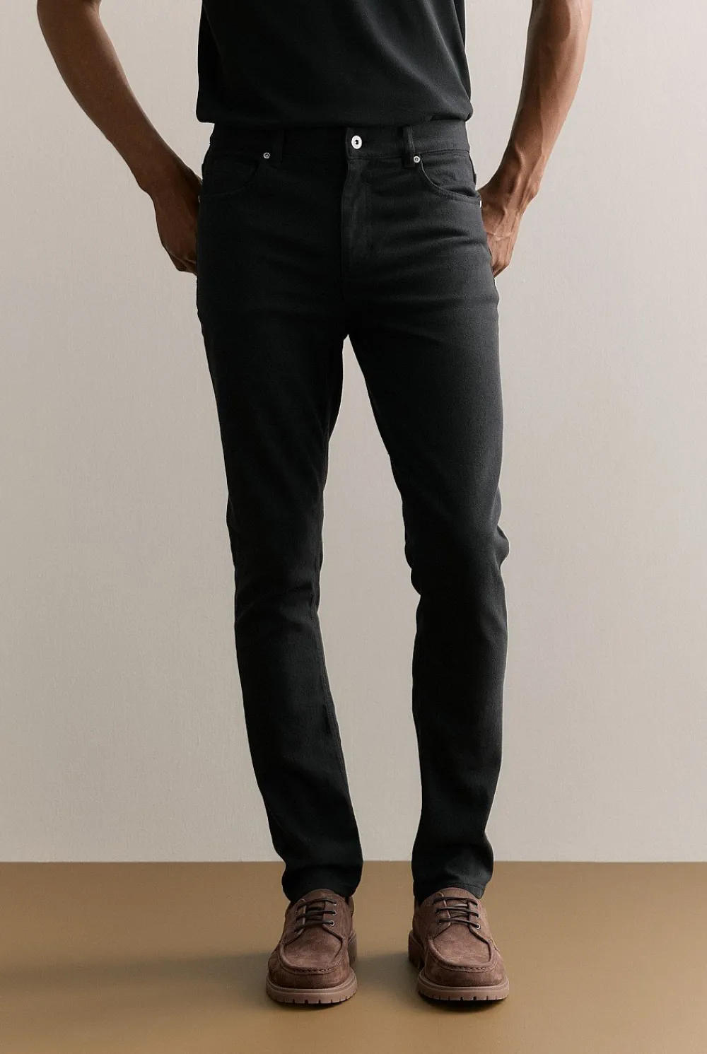 Denim & Jeans|Pants>Trenery Organically Grown Cotton Modern Slim Wash Jean Black