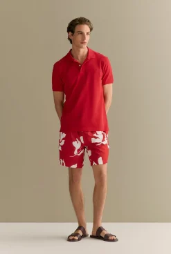 Shorts>Trenery Palm Leaf Swim Short DeepRed