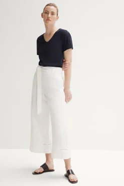 T-shirts & Tops>Trenery Pima Cotton V Neck T-shirt NightSky