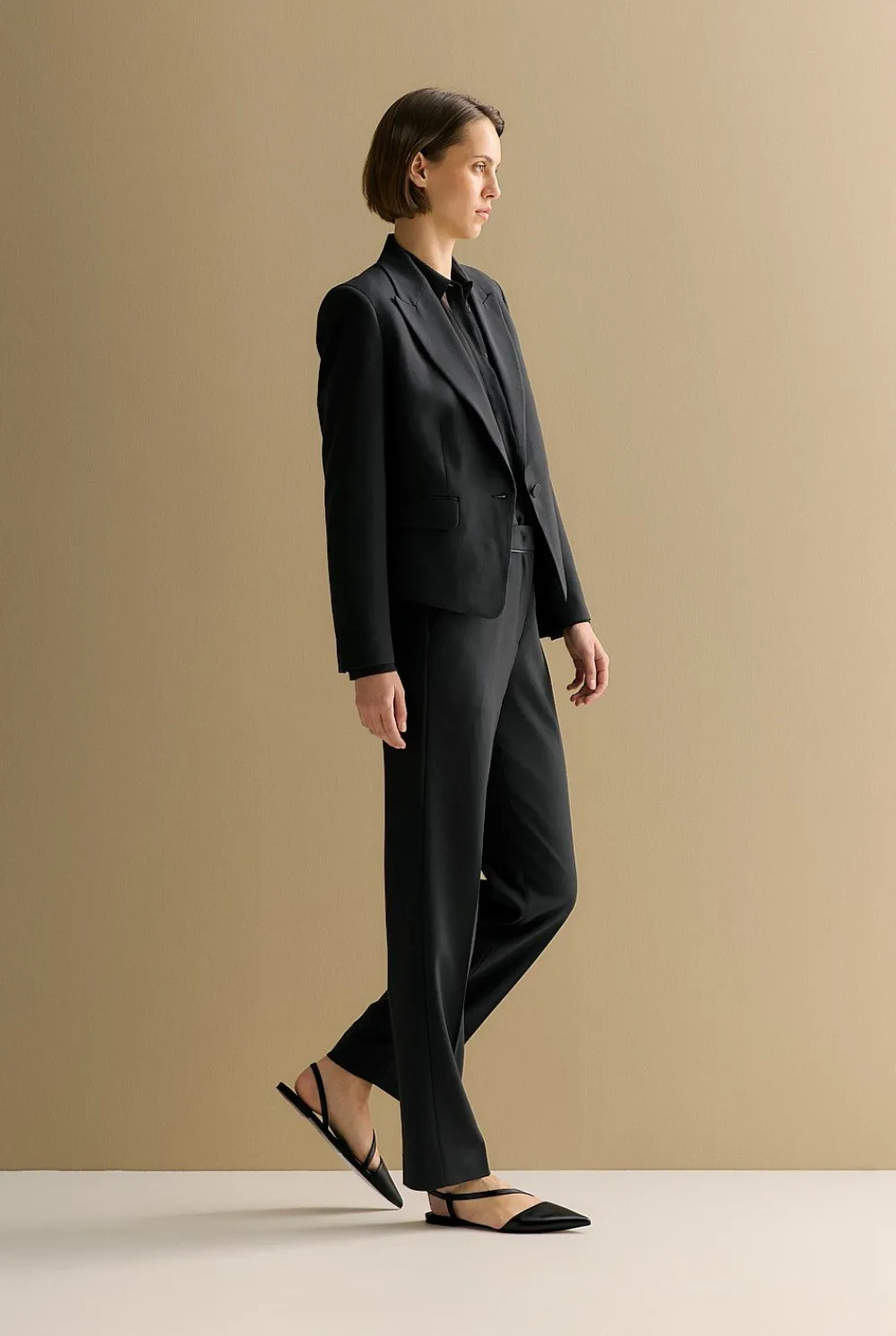 Pants>Trenery Piping Detail Straight Leg Pant Black
