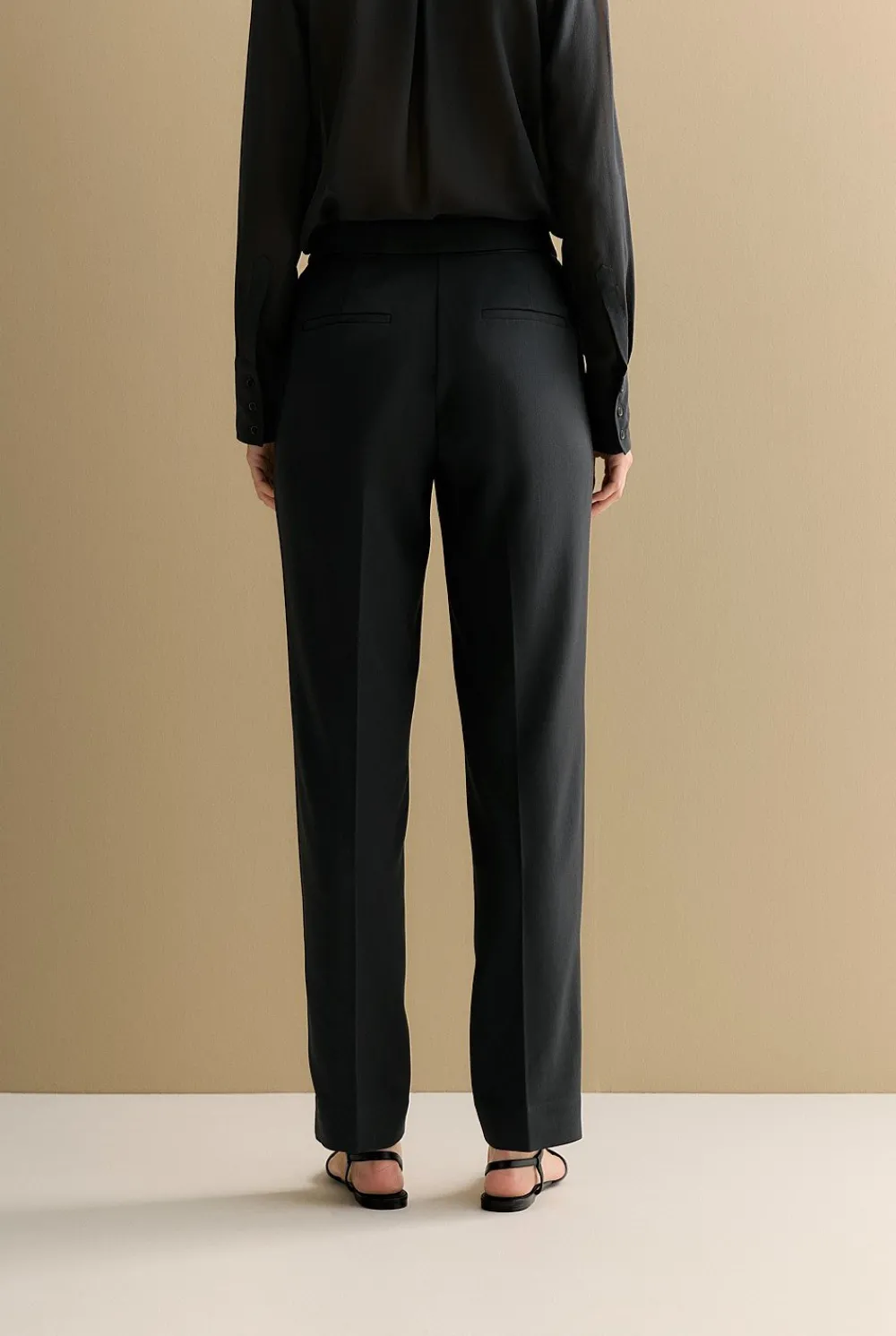 Pants>Trenery Piping Detail Straight Leg Pant Black