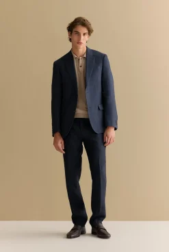 Outerwear|Suits & Tailoring>Trenery Regular Fit Belgian Linen Blazer Navy