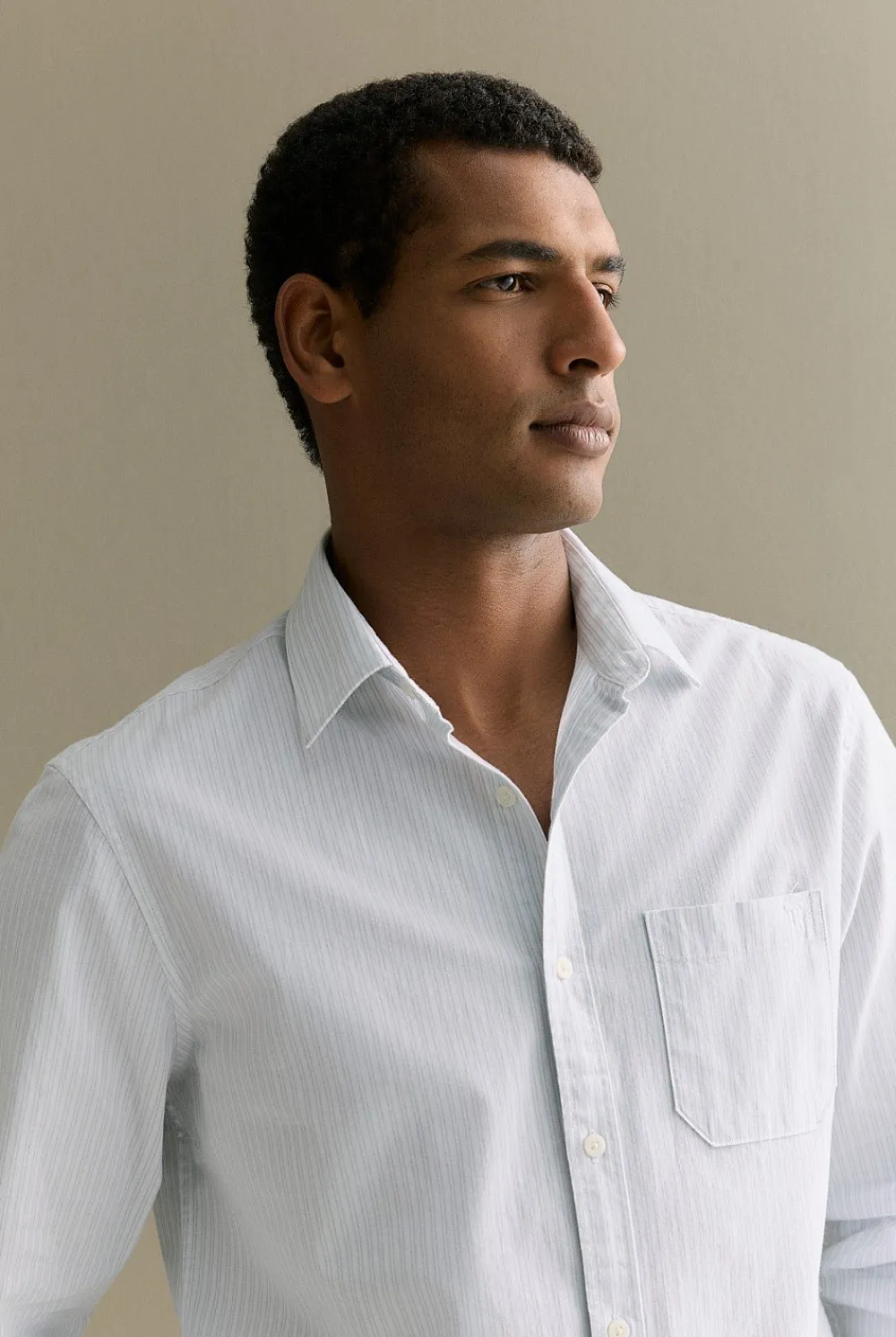 Shirts>Trenery Regular Fit Twin Stripe Monogram Oxford Shirt PaleSeafoam