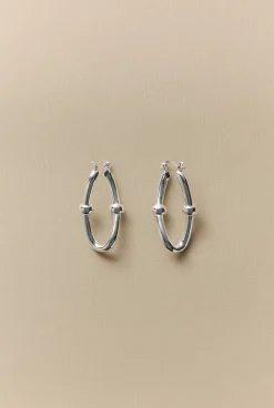 Jewellery|Occasion Dresses & Outfits>Trenery Signature Link Huggie Earrings Silver