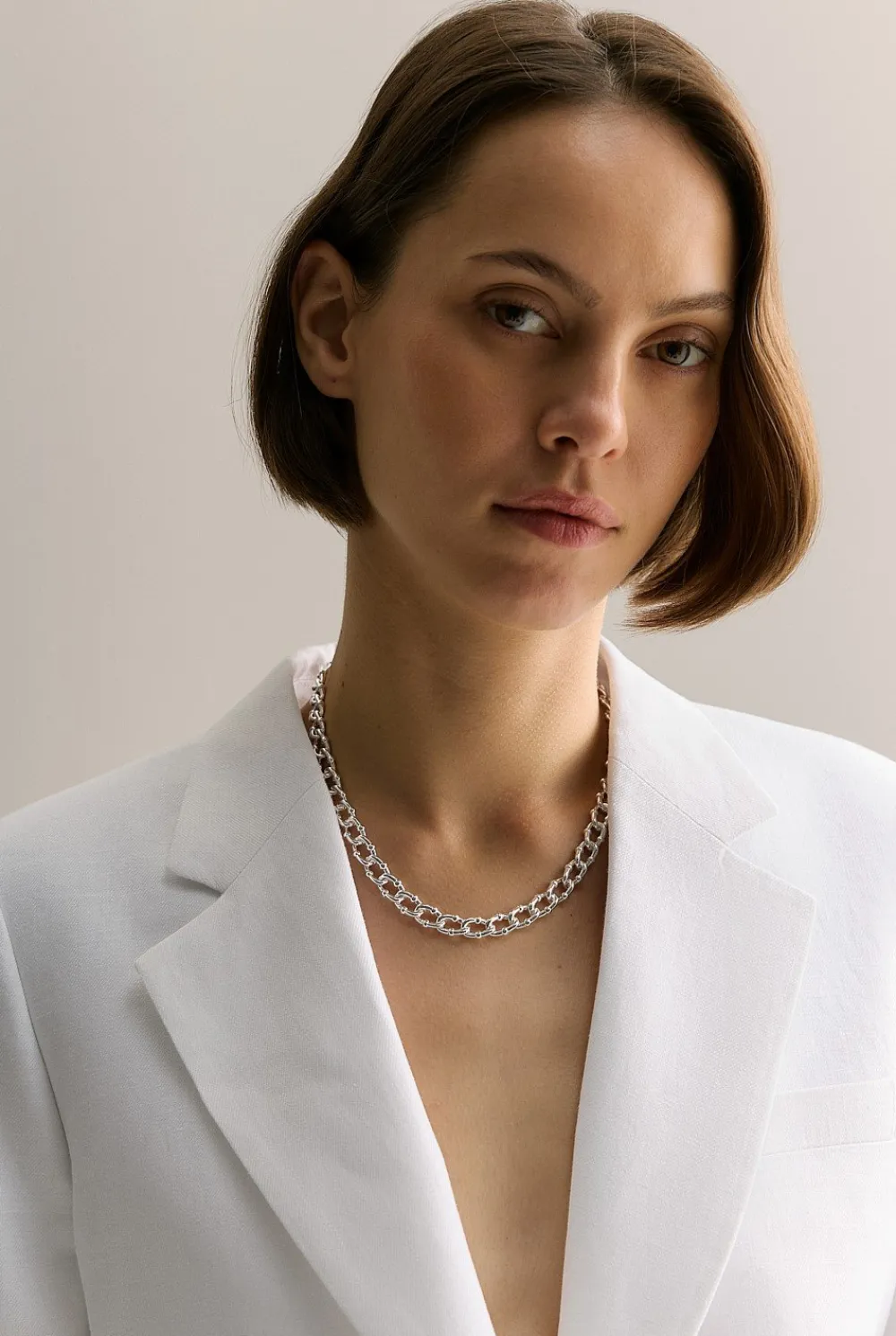 Jewellery>Trenery Signature Link Necklace Silver