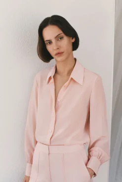 Shirts>Trenery Silk Gather Detail Shirt PinkSalt