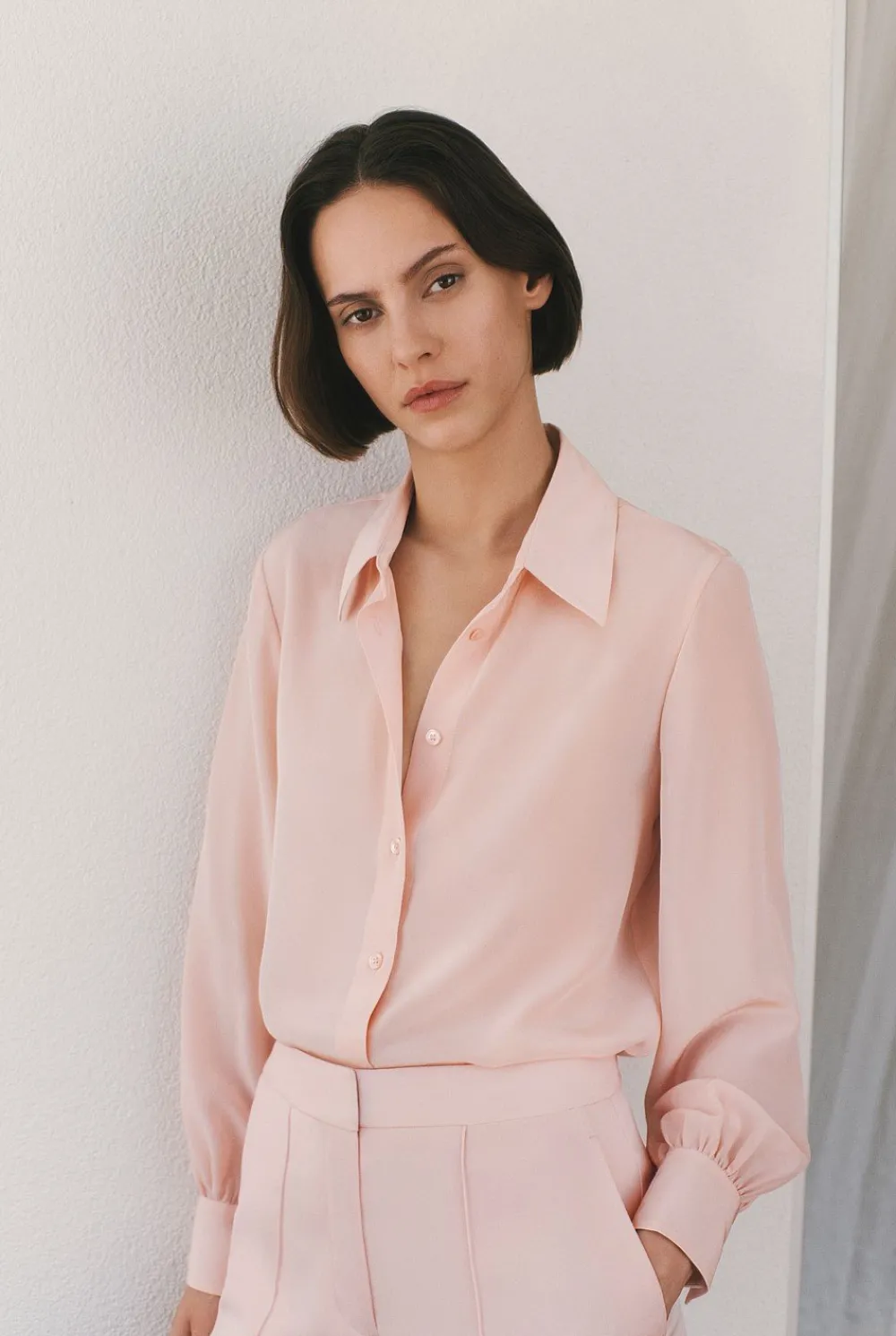 Shirts>Trenery Silk Gather Detail Shirt PinkSalt
