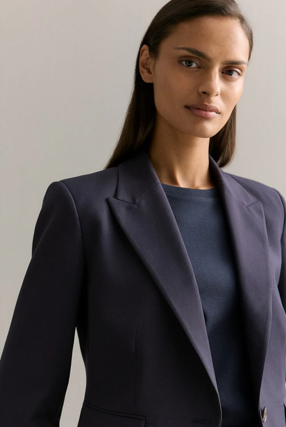 Outerwear>Trenery Single Breasted Cropped Blazer NightSky