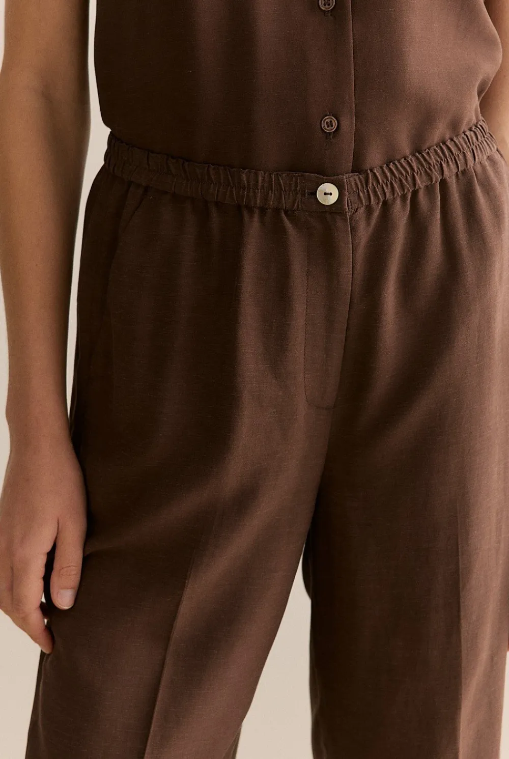 Pants|Co-ord Sets>Trenery Straight Leg Easy Pant Chocolate