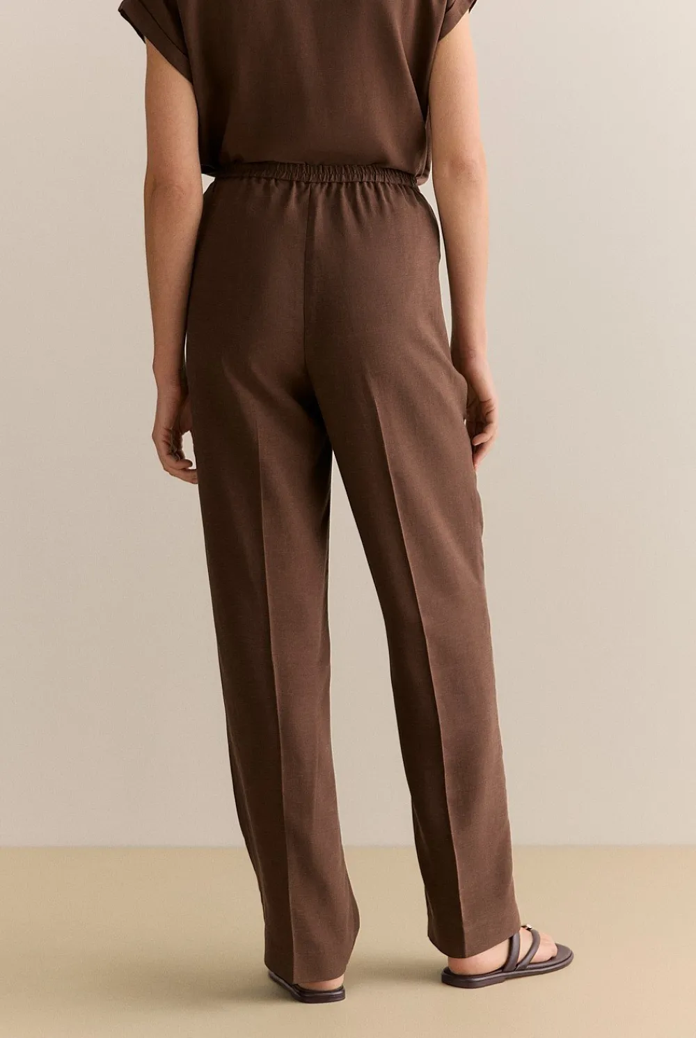Pants|Co-ord Sets>Trenery Straight Leg Easy Pant Chocolate