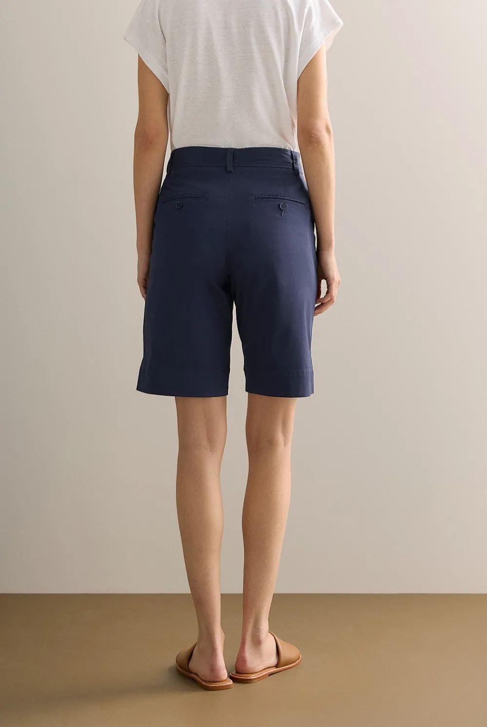 Shorts>Trenery Stretch Cotton Twill Walker Short Navy
