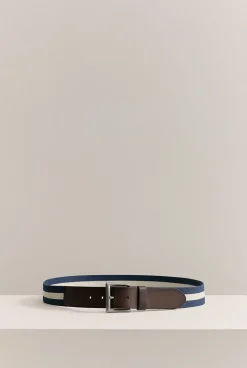 Belts>Trenery Striped Webbing Belt Navy
