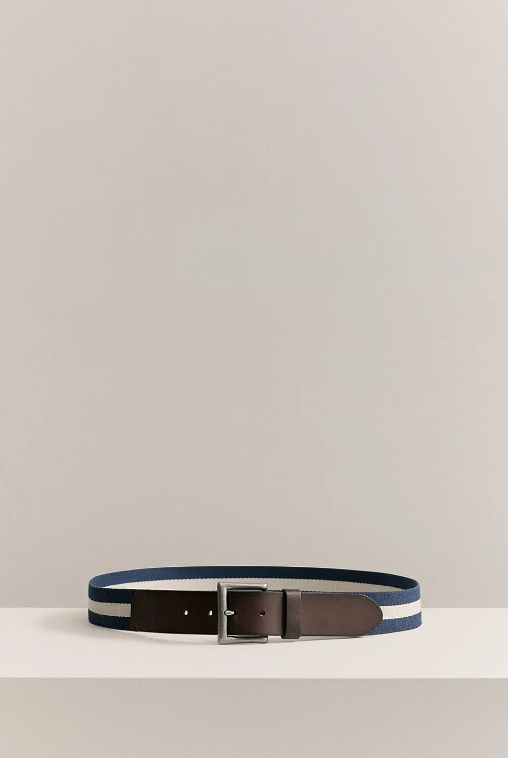 Belts>Trenery Striped Webbing Belt Navy