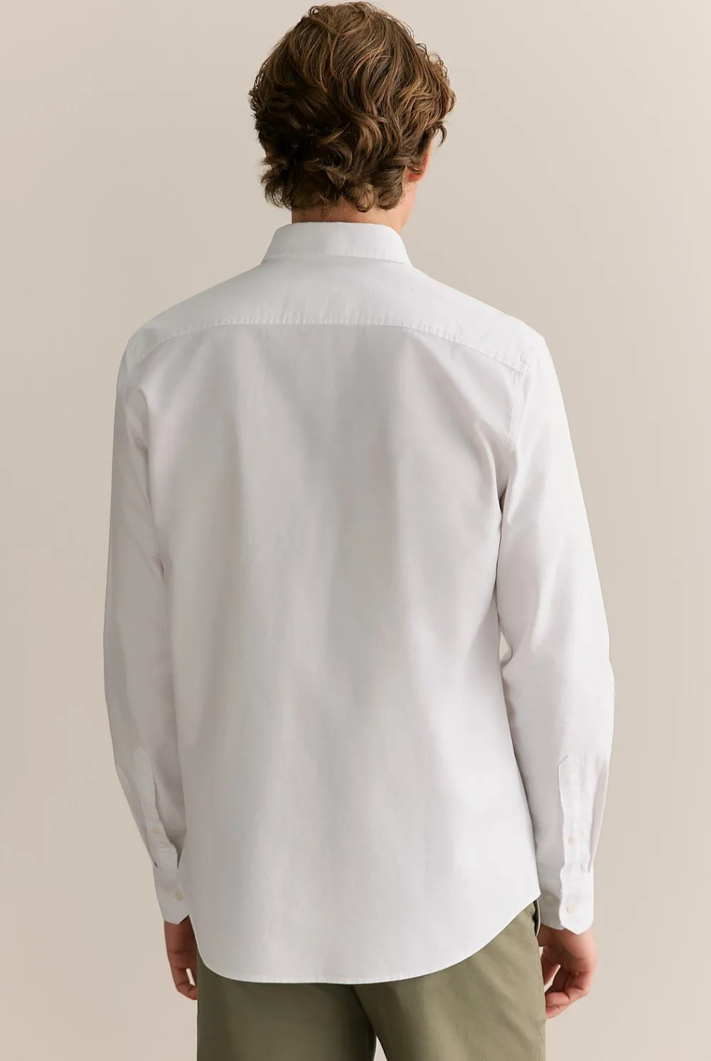 Shirts|Oxford Shirts>Trenery Tailored Fit Cotton Monogram Oxford Shirt White