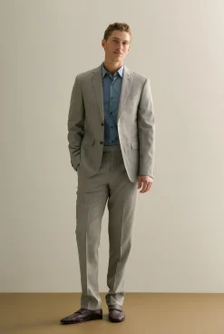 Shirts>Trenery Tailored Fit Cotton Poplin Micro Spot Shirt PetrolBlue