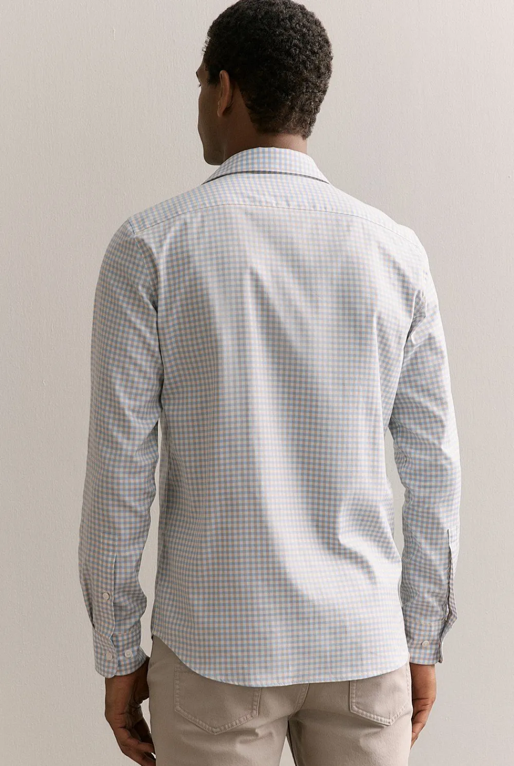 Shirts>Trenery Tailored Fit Supima Cotton Micro Check Shirt White