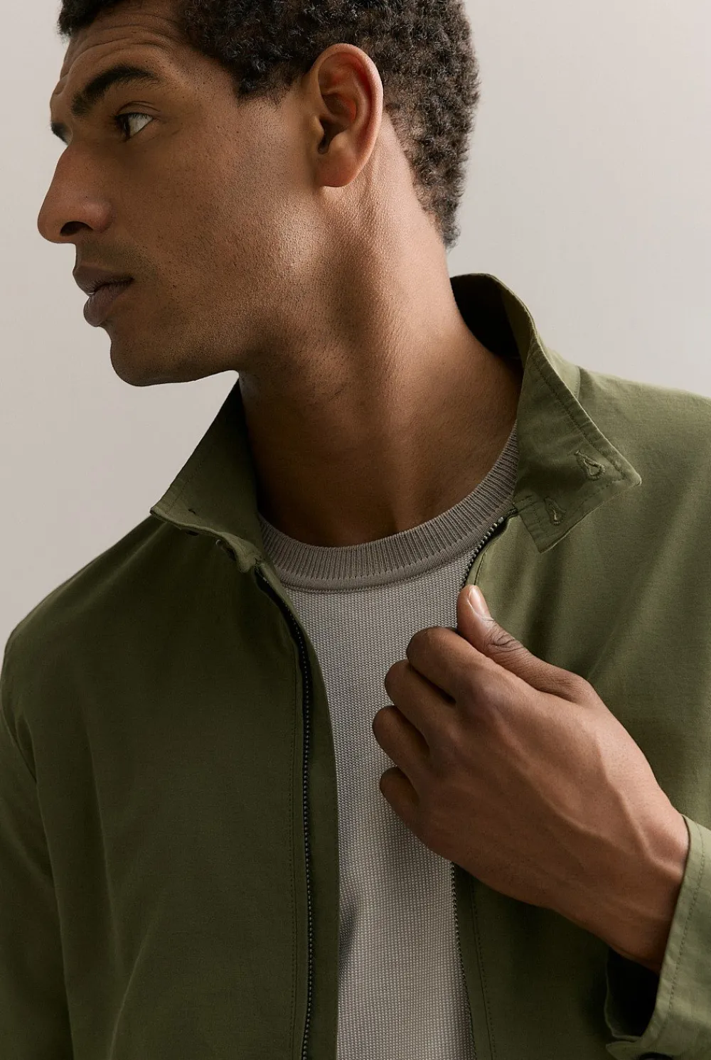 Outerwear>Trenery Technical Zip Through Bomber Jacket TrueOlive