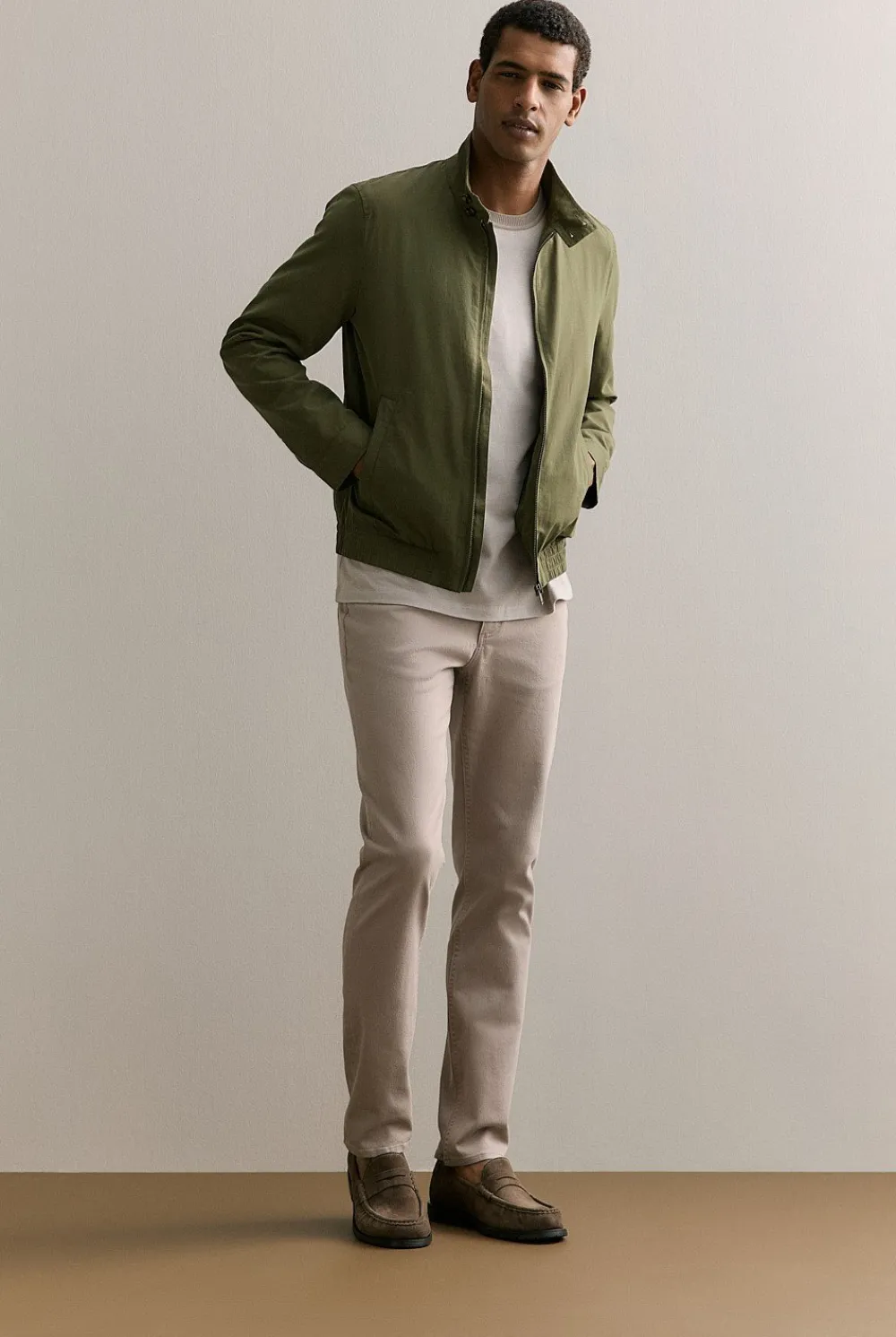 Outerwear>Trenery Technical Zip Through Bomber Jacket TrueOlive
