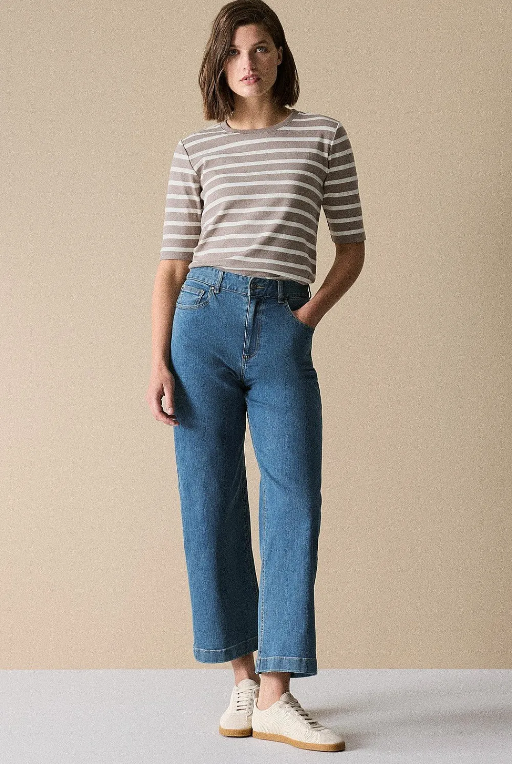 Denim & Jeans>Trenery Wide Leg Jean VintageWashDenim