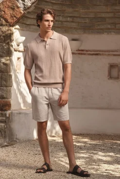 Shorts>Trenery Yarn Dyed Linen Cotton Pull On Short Nutshell