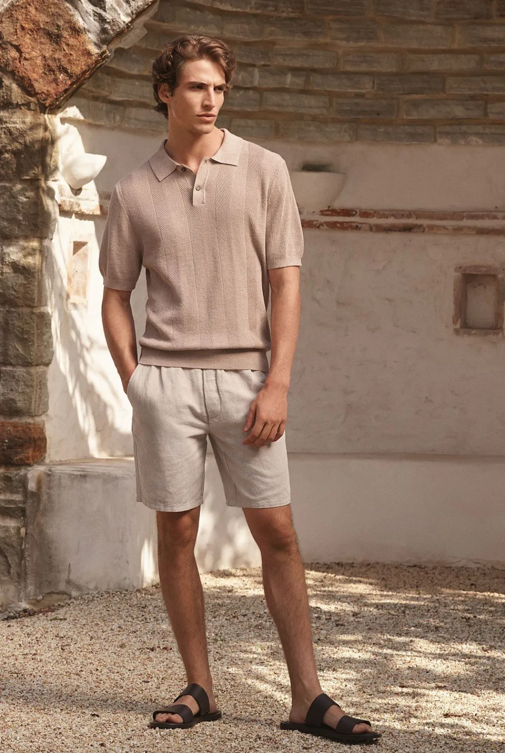 Shorts>Trenery Yarn Dyed Linen Cotton Pull On Short Nutshell