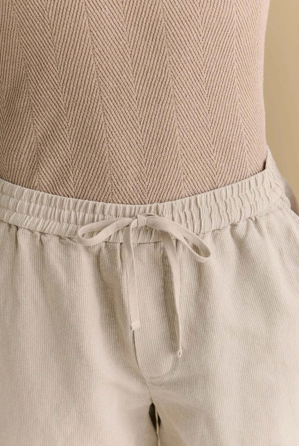 Shorts>Trenery Yarn Dyed Linen Cotton Pull On Short Nutshell