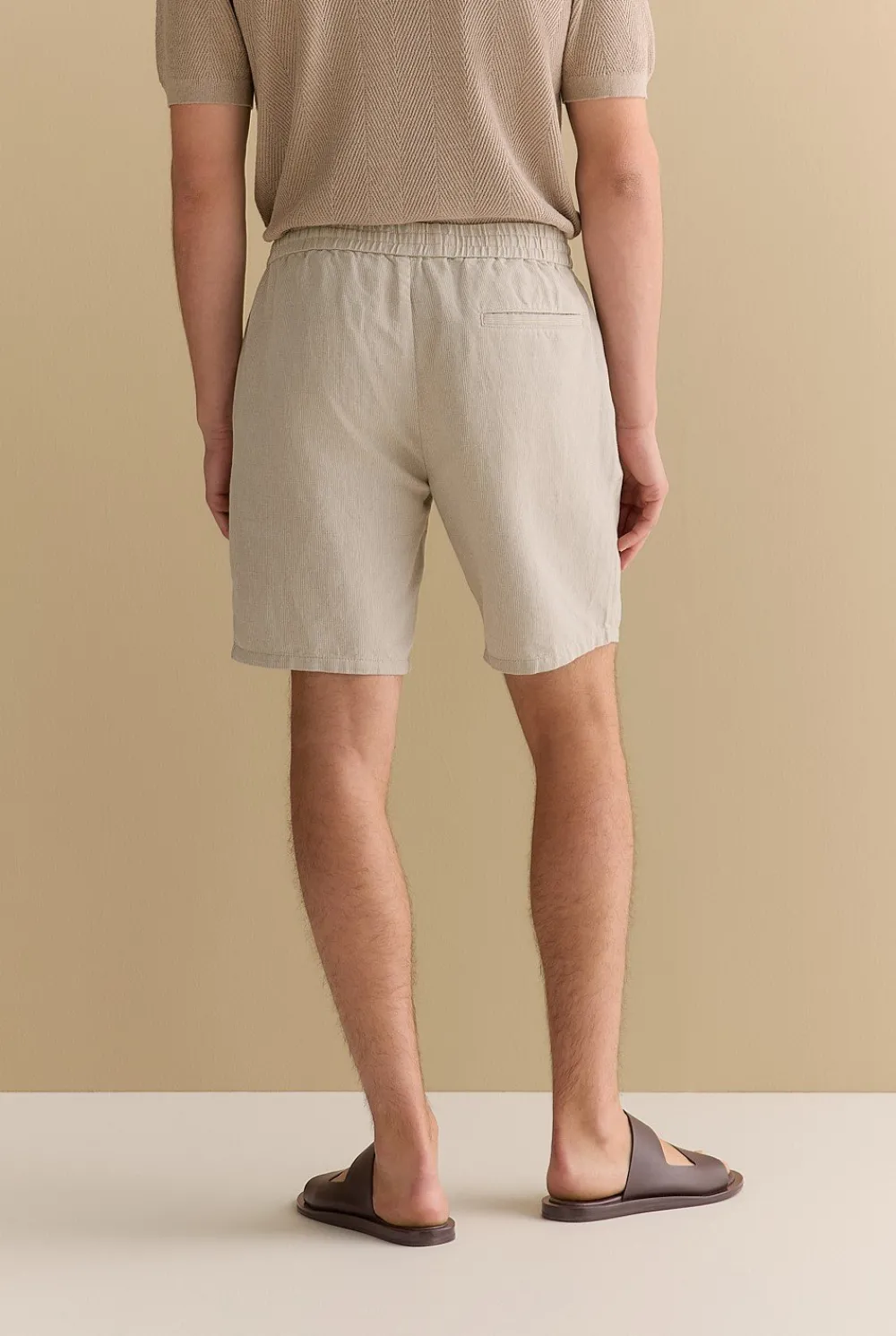 Shorts>Trenery Yarn Dyed Linen Cotton Pull On Short Nutshell