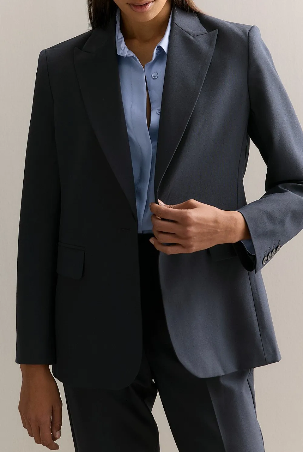 Outerwear>Trenery Yarn Dyed Wool Blend Tailored Blazer NightSky