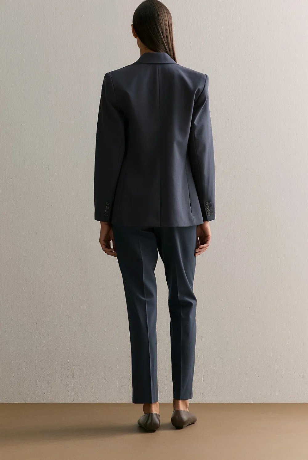 Outerwear>Trenery Yarn Dyed Wool Blend Tailored Blazer NightSky