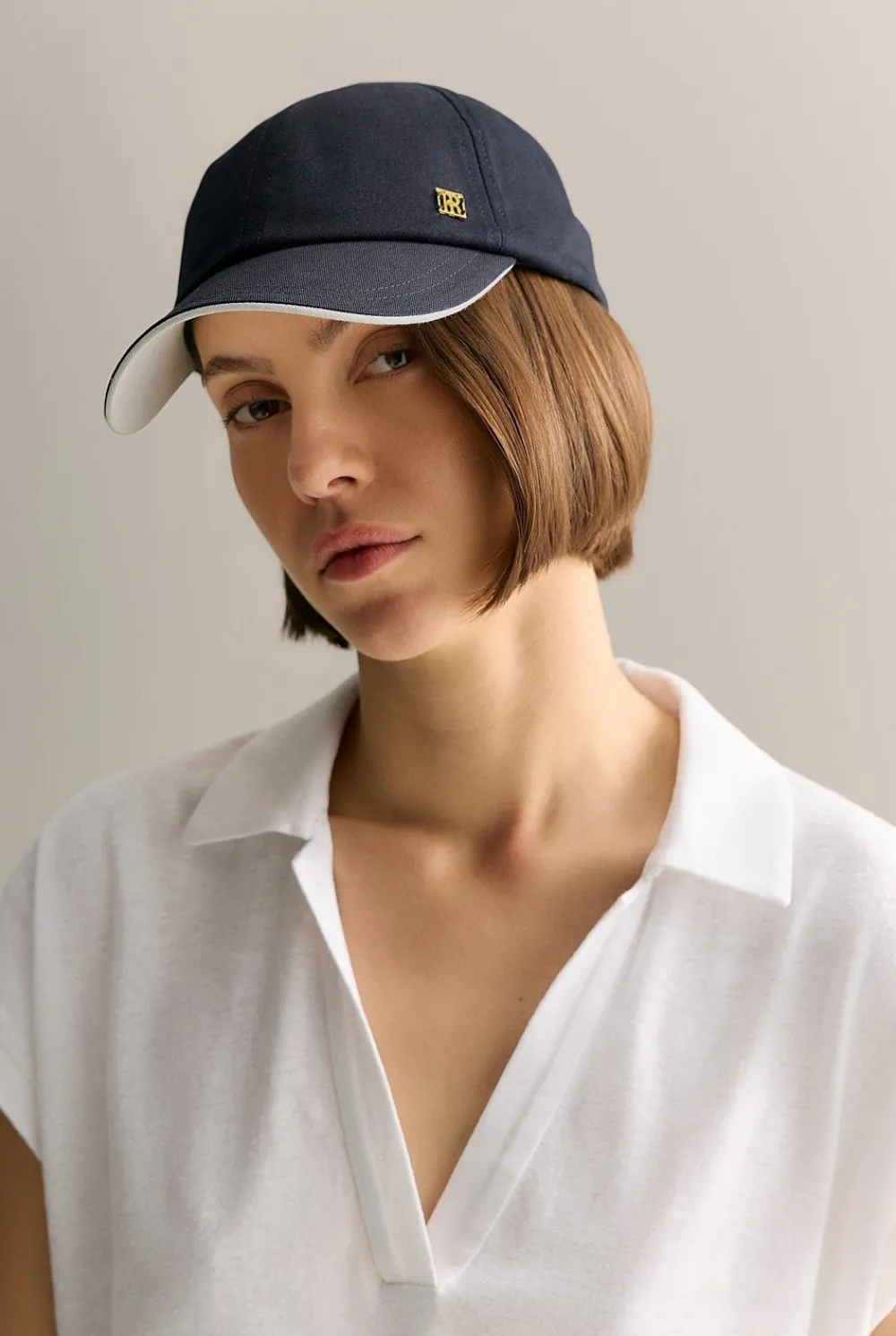 Hats, Scarves & Gloves>Trenery Zoe Cotton Cap Navy
